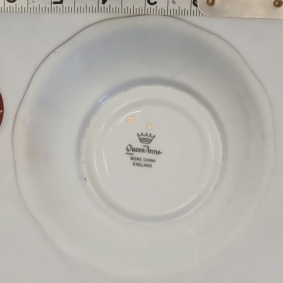 Antique Queen Anne Bone China Red Tea Cup and Saucer - Picture 9 of 9